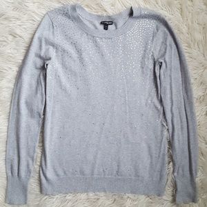Express Gray Sequin Sweater